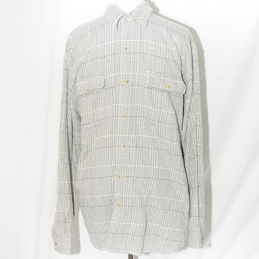 LNC Columbia 100% Cotton XXL Button Down Long Sleeve Shirt Gray Black White